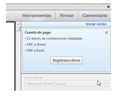 Convertir de fichero PDF desbloqueado
